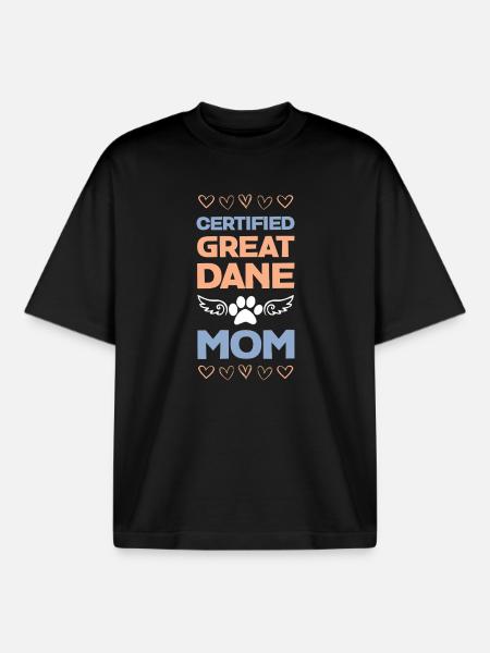 Certified Great Dane Mama - Boxy Heavyweight Unisex Organic T-Shirt by Stanley/Stella - black