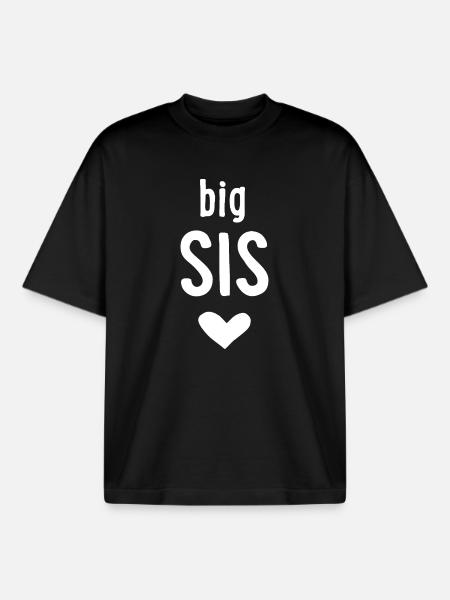 big sis - Boxy Heavyweight Unisex Organic T-Shirt by Stanley/Stella - black