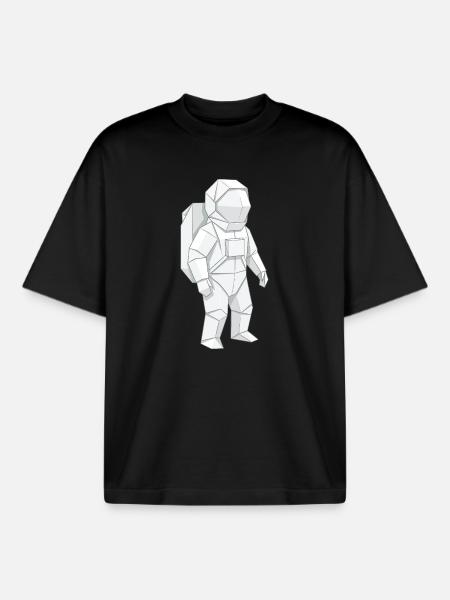 Astronaut Shirt for Space Fans - Boxy Heavyweight Unisex Organic T-Shirt by Stanley/Stella - black