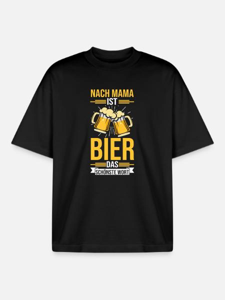Bier Bierliebhaberin Mutter Mama - Boxy Heavyweight Unisex Organic T-Shirt von Stanley/Stella - Schwarz