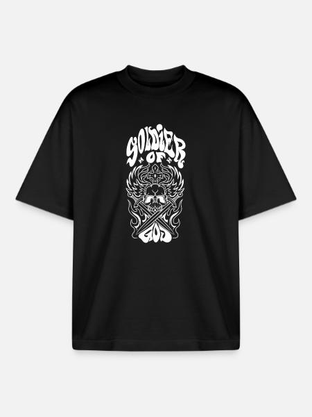 Soldier Of God - Boxy Heavyweight Unisex Organic T-Shirt by Stanley/Stella - black
