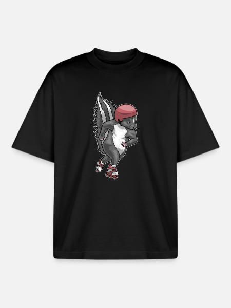 Skunk Inline skating Inline skates - Boxy Heavyweight Unisex Organic T-Shirt by Stanley/Stella - black