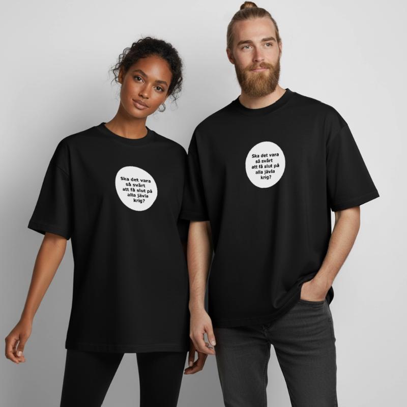 Ça devrait être comme ça ,,,(Cercle blanc) T-shirt unisexe boxy épais biologique Stanley/Stella