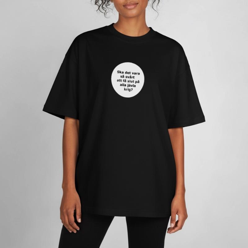 Ça devrait être comme ça ,,,(Cercle blanc) T-shirt unisexe boxy épais biologique Stanley/Stella