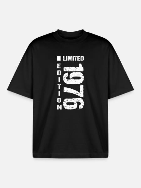 50e anniversaire 1975 Édition limitée - T-shirt unisexe boxy épais biologique Stanley/Stella - noir