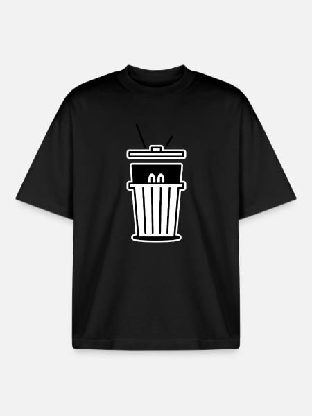 Thug Hiding In A Trash Can - Boxy Heavyweight Unisex Organic T-Shirt by Stanley/Stella - black