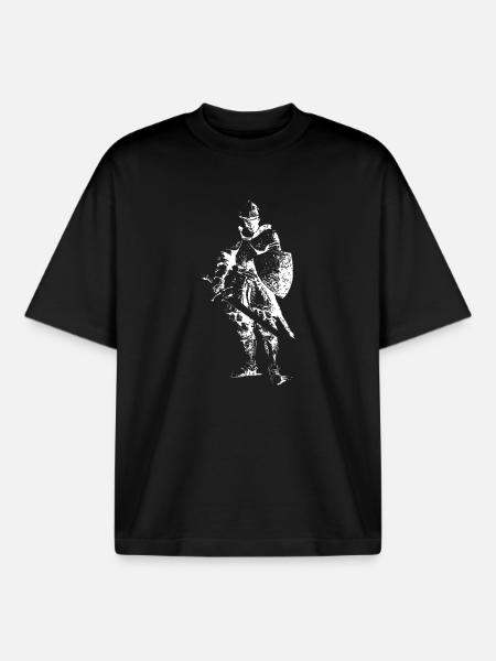 Iron Knight Silhouette - Boxy Heavyweight Unisex Organic T-Shirt by Stanley/Stella - black