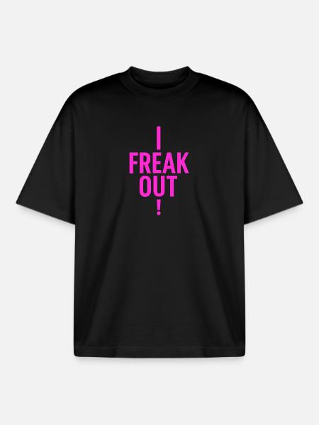 Freak Out - Boxy Heavyweight Unisex Organic T-Shirt by Stanley/Stella - black