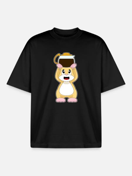 Cafetière Hamster - T-shirt unisexe boxy épais biologique Stanley/Stella - noir