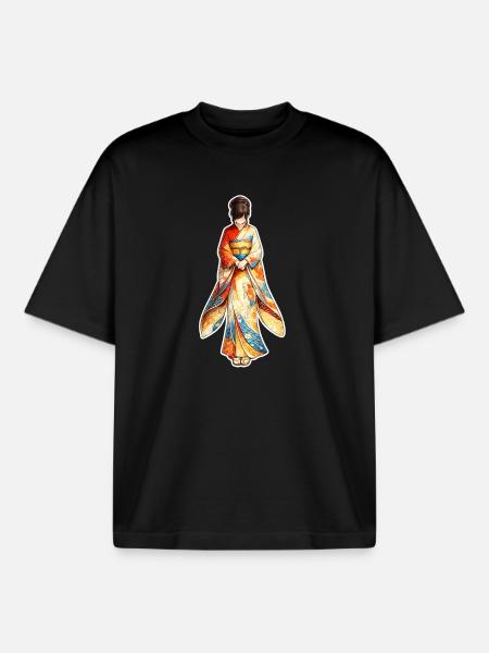 Kimono . 3 . AI generated - Boxy Heavyweight Unisex Organic T-Shirt by Stanley/Stella - black