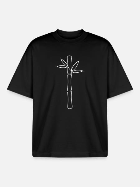 Minimalist bamboo line - Boxy Heavyweight Unisex Organic T-Shirt by Stanley/Stella - black