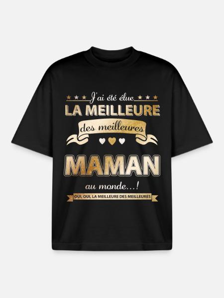 elue meilleure maman - T-shirt unisexe boxy épais biologique Stanley/Stella - noir