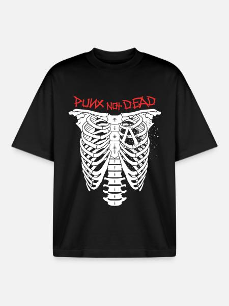 Punx not dead - Boxy Heavyweight Unisex Organic T-Shirt by Stanley/Stella - black