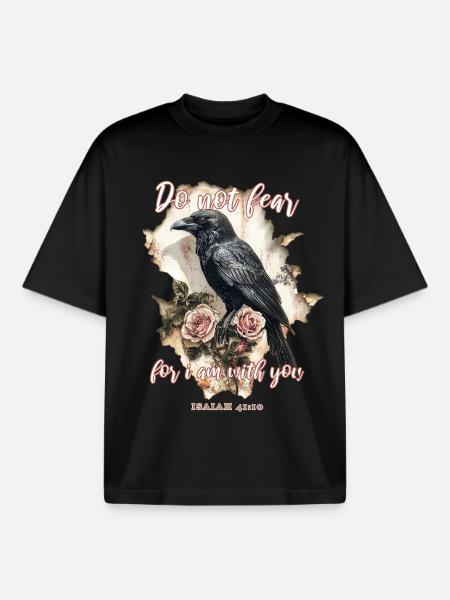 Raven Christian Quote - Boxy Heavyweight Unisex Organic T-Shirt by Stanley/Stella - black