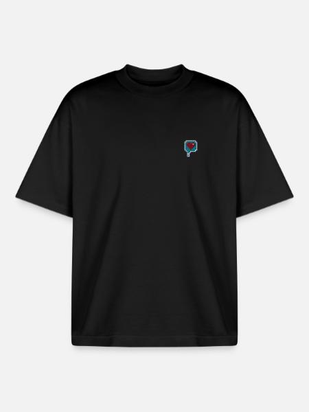 Pixel Heart - Boxy Heavyweight Unisex Organic T-Shirt by Stanley/Stella - black