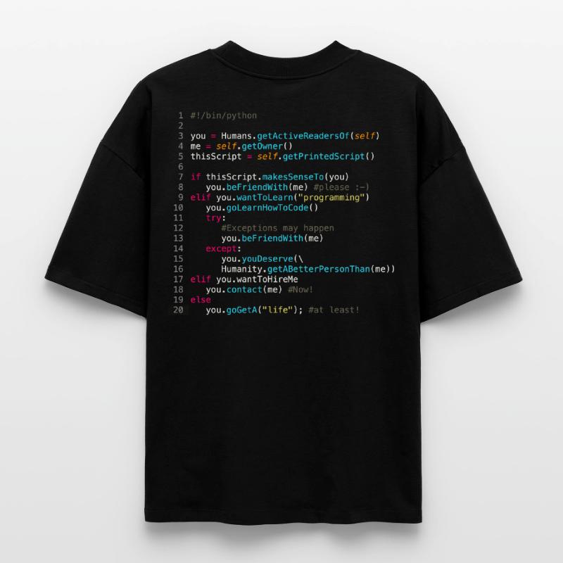 Sei mit Programmierern befreundet (in Python) Boxy Heavyweight Unisex Organic T-Shirt von Stanley/Stella