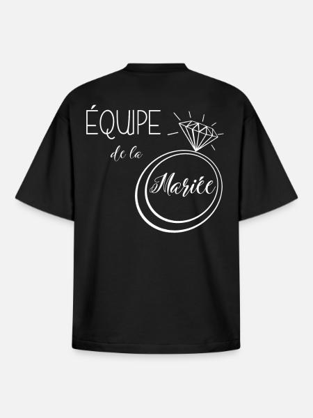 équipe de la mariée - T-shirt unisexe boxy épais biologique Stanley/Stella - noir