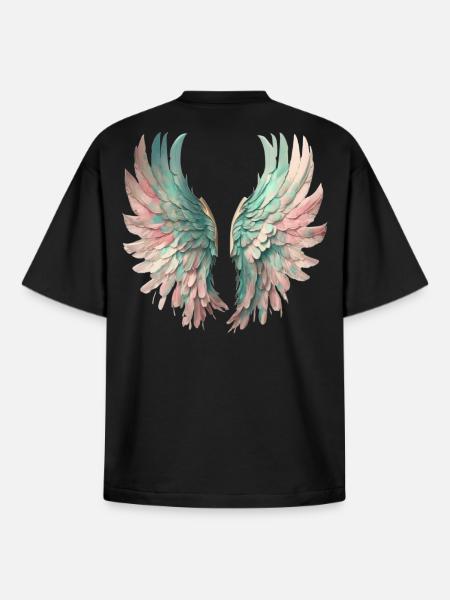 Ätherische Pastellflügel - Boxy Heavyweight Unisex Organic T-Shirt von Stanley/Stella - Schwarz