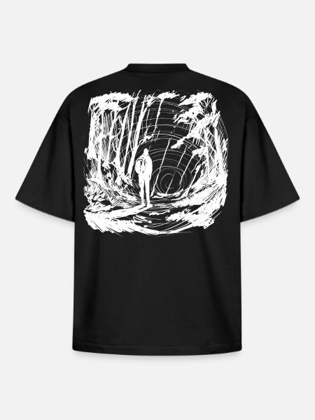 Let's go somewhere invert - Boxy Heavyweight Unisex Organic T-Shirt by Stanley/Stella - black