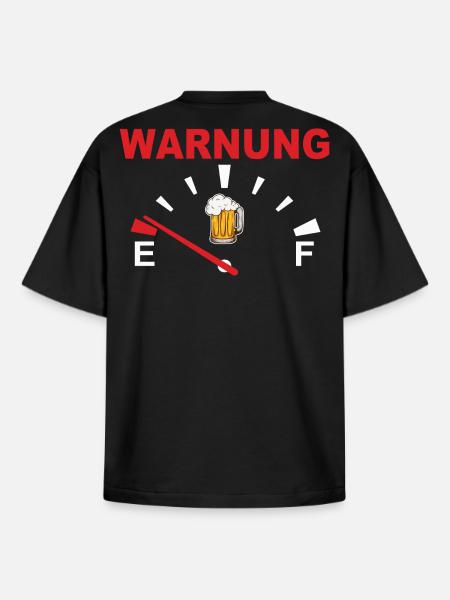 Warnung mit Bierglas Motiv - Boxy Heavyweight Unisex Organic T-Shirt von Stanley/Stella - Schwarz