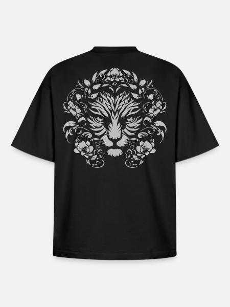 Tree Face Ornament - Boxy Heavyweight Unisex Organic T-Shirt by Stanley/Stella - black