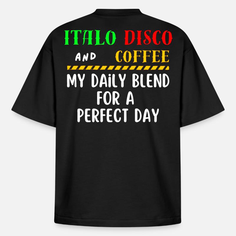 Italo Disco und Kaffeehemd - Boxy Heavyweight Unisex Organic T-Shirt von Stanley/Stella - Schwarz