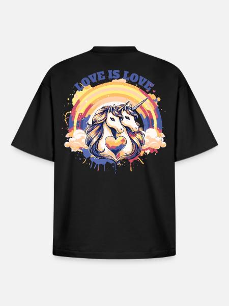 Love is Love - Boxy Heavyweight Unisex Organic T-Shirt by Stanley/Stella - black
