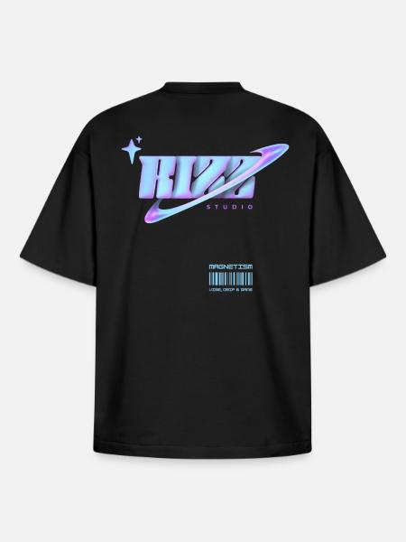 Rizz Studio Galaxy Look - Boxy Heavyweight Unisex Organic T-Shirt by Stanley/Stella - black