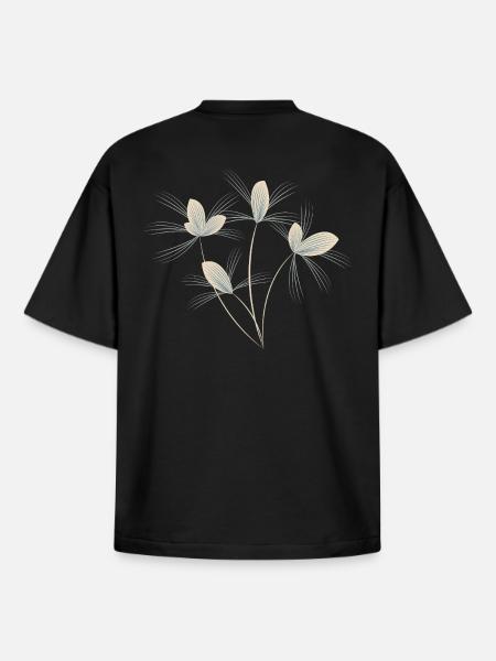 Bouquet de fleurs - T-shirt unisexe boxy épais biologique Stanley/Stella - noir