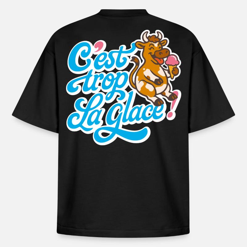 C'est trop la glace ! - T-shirt unisexe boxy épais biologique Stanley/Stella - noir