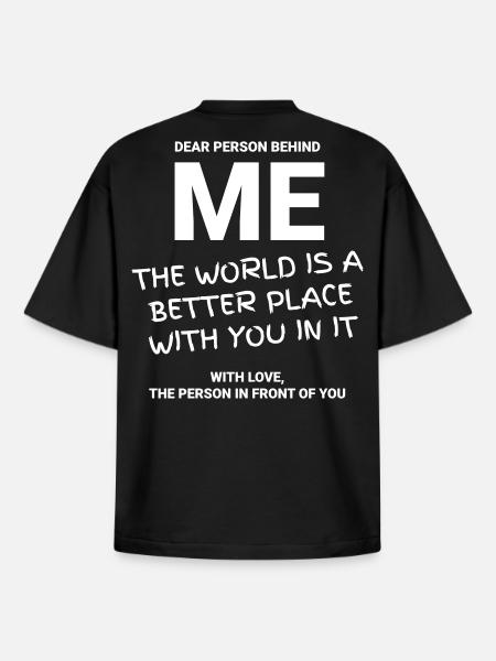 DEAR PERSON BEHIND ME - Boxy Heavyweight Unisex Organic T-Shirt by Stanley/Stella - black