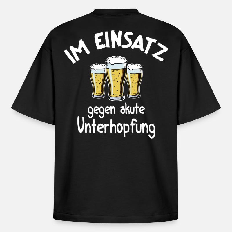 Underhopping Insert – Serveuse Bartender Bière - T-shirt unisexe boxy épais biologique Stanley/Stella - noir