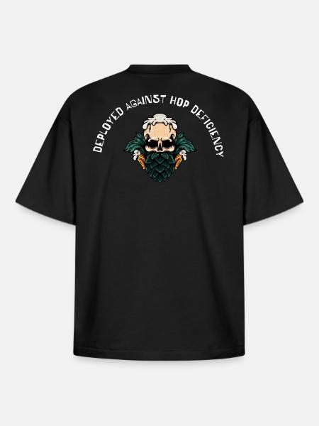 Deployed Against Hop Deficiency - Boxy Heavyweight Unisex Organic T-Shirt by Stanley/Stella - black