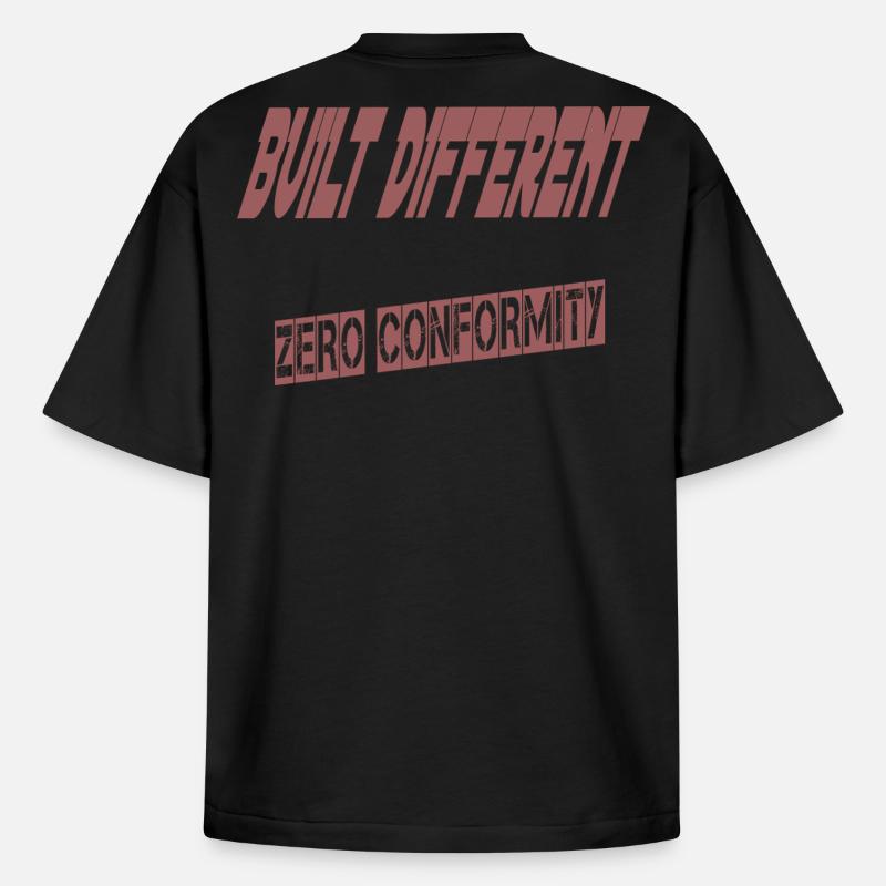 Construit différemment – Conformité nulle | Bold Streetwea - T-shirt unisexe boxy épais biologique Stanley/Stella - noir