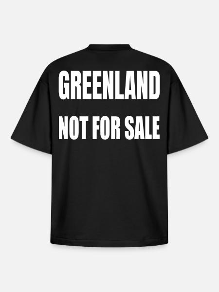 Groenland niet te koop - Unisex boxy heavyweight biologisch T-shirt Stanley/Stella - zwart