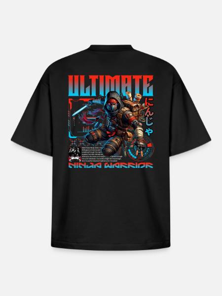 Ninja Cyberpunk Ultime - T-shirt unisexe boxy épais biologique Stanley/Stella - noir