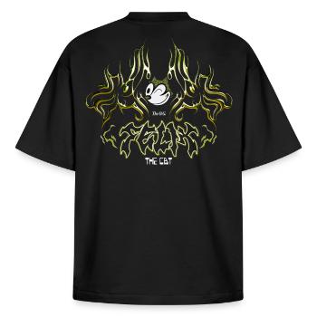 Felix The Cat O.G. Felix & Design Moderne Flamme - T-shirt unisexe boxy épais biologique Stanley/Stella - noir - Dos - AI Model Male 185 light (185cm)