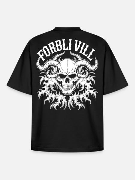 Skull with Horns Motif - Boxy Heavyweight Unisex Organic T-Shirt by Stanley/Stella - black