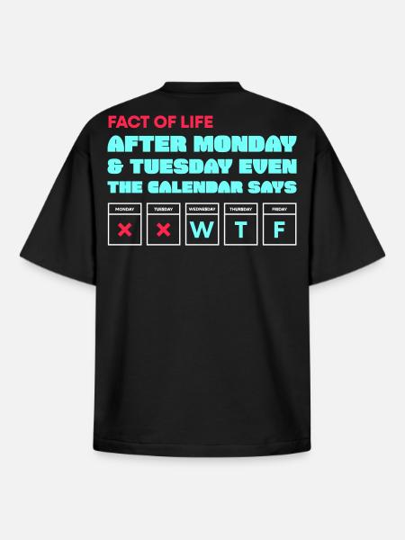 Calendar Says WTF - Boxy Heavyweight Unisex Organic T-Shirt by Stanley/Stella - black