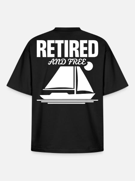 Rentner Segelboot - Boxy Heavyweight Unisex Organic T-Shirt von Stanley/Stella - Schwarz