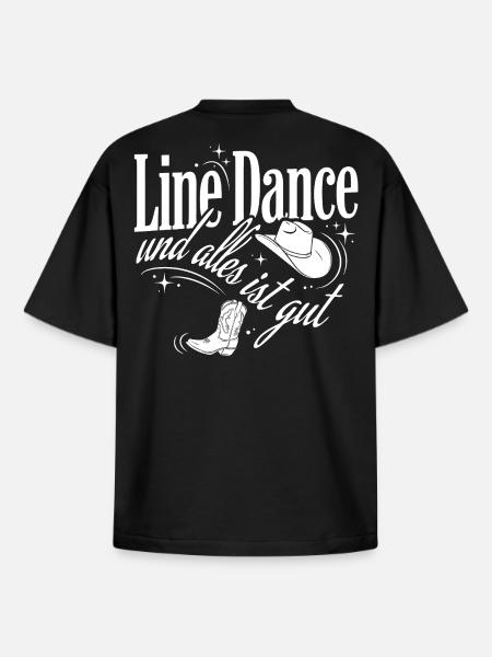 Line Dance Love - Boxy Heavyweight Unisex Organic T-Shirt by Stanley/Stella - black