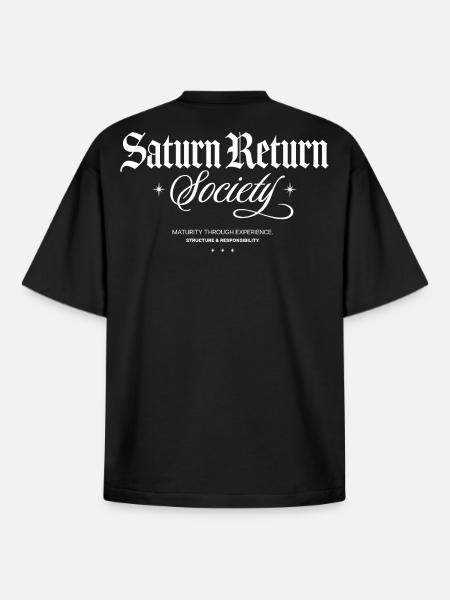 Société du Retour de Saturne - T-shirt unisexe boxy épais biologique Stanley/Stella - noir