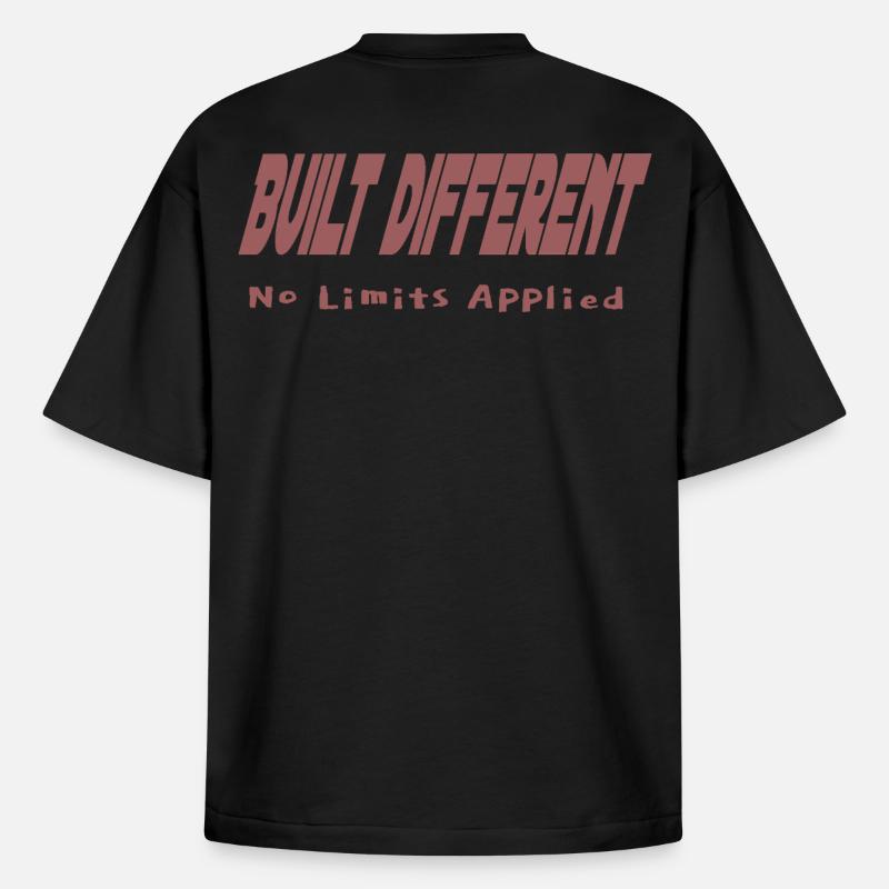 Built Different – No Limits Applied - Heavyweight Boxy Unisex T-Shirt by Stanley/Stella - black