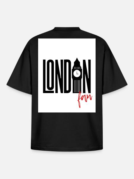 Fan de Londres - T-shirt unisexe boxy épais biologique Stanley/Stella - noir