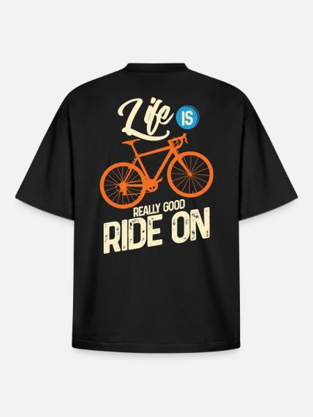 Cycling - Boxy Heavyweight Unisex Organic T-Shirt by Stanley/Stella - black