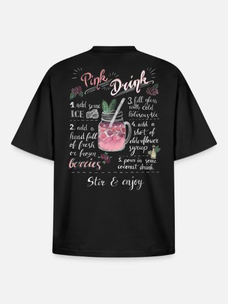 Pink Drink - Boxy Heavyweight Unisex Organic T-Shirt von Stanley/Stella - Schwarz