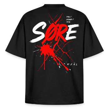 Urban Streetwear T-Shirts - Boxy Heavyweight Unisex Organic T-Shirt von Stanley/Stella - Schwarz - Hinten - AI Model Male 185 light (185cm)