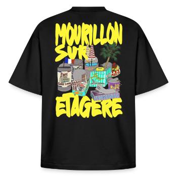 Mourillon sur étagère Toulon - T-shirt unisexe boxy épais biologique Stanley/Stella - noir - Dos - AI Model Male 185 light (185cm)