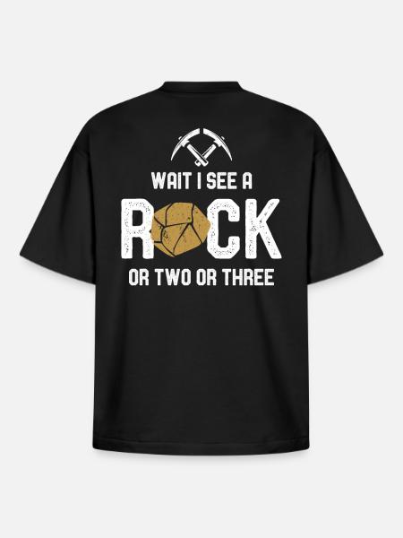 Wait I See A Rock - Boxy Heavyweight Unisex Organic T-Shirt by Stanley/Stella - black