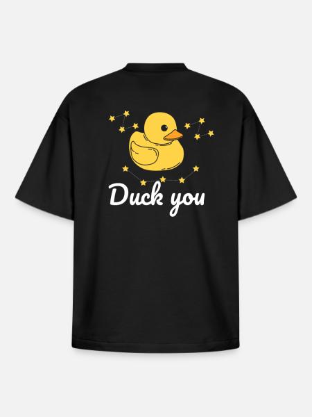 Ente Spruch Geschenk - Boxy Heavyweight Unisex Organic T-Shirt von Stanley/Stella - Schwarz
